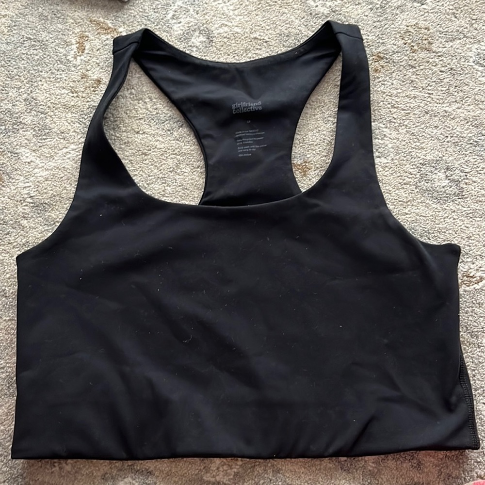 Black girlfriend collective sports bra. Gently used. Size medium.